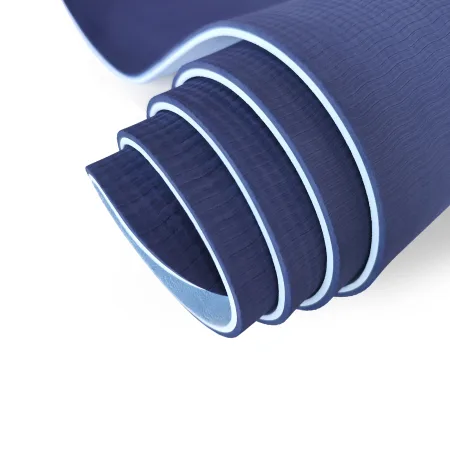 Килимок для фітнесу та йоги Sport TPE+TC 6 мм - темно-блакитний-синій