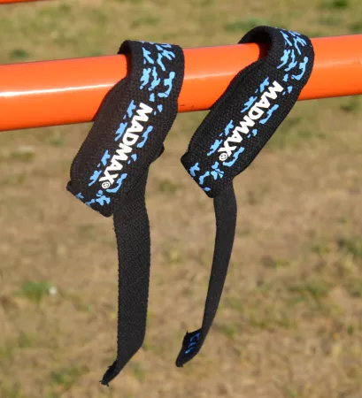 Лямки для тяги MadMax Camo Power Wrist Straps Camo/Light Blue