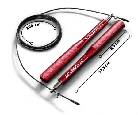 Скакалка швидкісна на підшипниках алюмінієва PowerPlay 4207 Elite Jump Rope Червона (3m.)