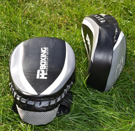 Лапи боксерські PowerPlay 3050 чорно сірі PU [пара]