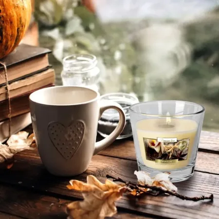 Свічка в скляному стакані Bispol ваніль SN 90-67