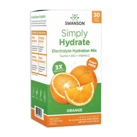 Simply Hydrate Electrolyte Hydration Mix - 30 упаковок Апельсин