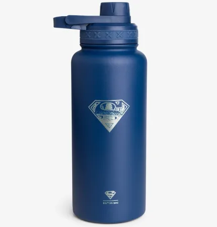 Пляшка для води металева з подвійною вакуумною ізоляцією Bohtal Insulated Bottle 960 мл Blue Superman