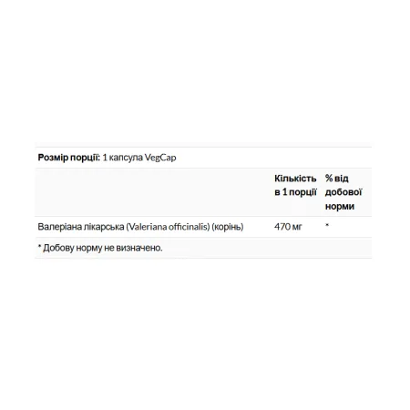 Valerian Root 470 мг - 100 капсул
