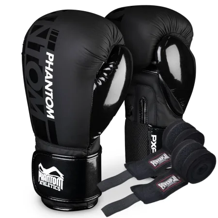 Боксерські рукавиці Phantom APEX Speed Black 16 унцій (бинти 4 м. в подарунок)
