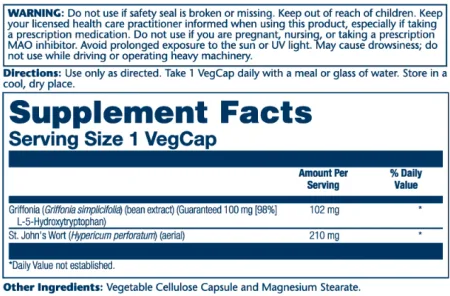 Guaranteed Potency 5-HTP + St. John's 100 мг - 30 капсул