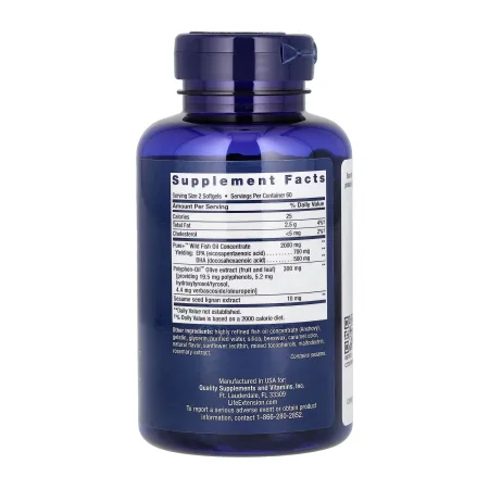 Super Omega-3 EPA/DHA Fish Oil Sesame Lignans & Olive Extract - 120 софтгель