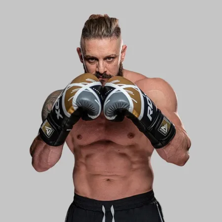 Боксерські рукавиці RDX F7 Ego Black Golden 16 унцій (капа у комплекті)