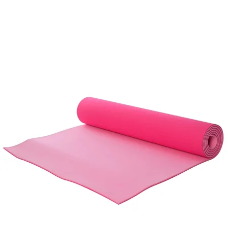 Килимок для фітнесу та йоги TPE+TC TPE-6PP 183 см 61 см 6 мм рожевий