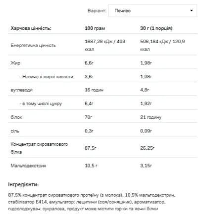 Whey Protein - 908 г печиво