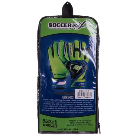 Рукавички воротарські професійні SOCCERMAX 8 - зелений/чорний/синій