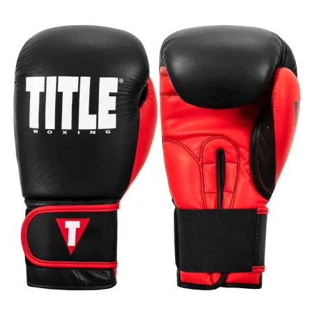 Боксерські рукавиці TITLE Boxing Dynamic Strike Black/Red 12 унцій (бинти 4 м. в комплекті)
