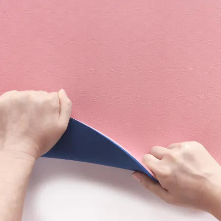 Килимок для фітнесу та йоги Sport TPE+TC 6 мм - рожево-синій