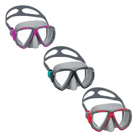 Маска для плавання BESTWAY 14+ 22052 сіро-червоний