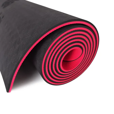 Килимок для фітнесу та йоги Sport TPE+TC 6 мм - чорно-червоний