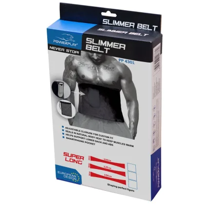 Пояс для схуднення PowerPlay 4301 (100*30 см) + кишеня для смартфона чорний