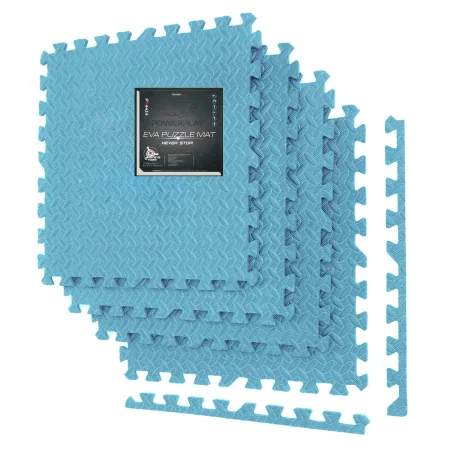 Puzzle Mat (Chevron) PowerPlay PP_4414 EVA Puzzle Mat 120x120x1.2 cm Light Blue