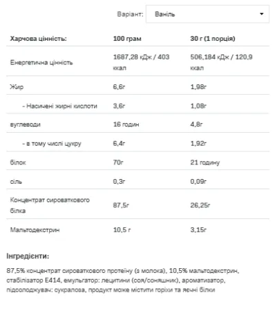 Whey Protein - 908 г ваніль