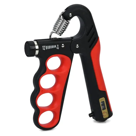 Еспандер кистьовий пружинний з лічильником та регульованим навантаженням 5-100 кг Чорний-Сірий