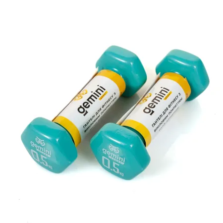 Гантелі Sport для фітнесу з вініловим покриттям 2 шт по 0.5 кг GSD-0.5CYAN