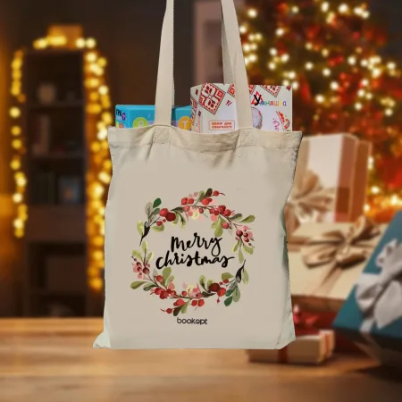 Екошопер BookOpt BK4018 Merry Christmas бежевий