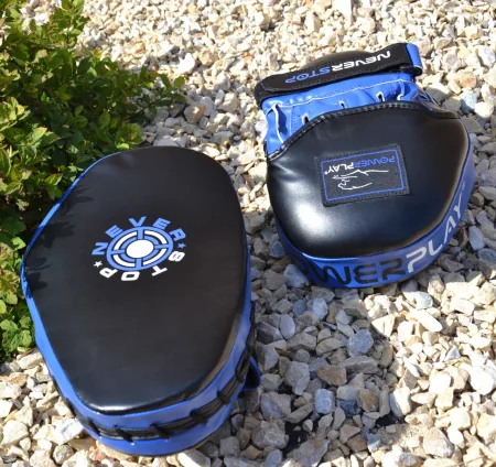 Лапи боксерські PowerPlay 3051 чорно сині PU [пара]