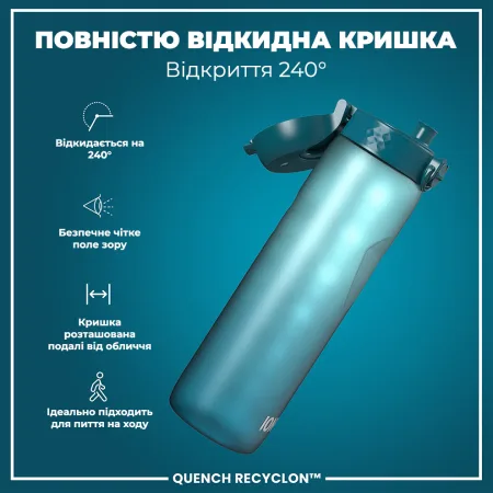 Пляшка для води ION8 1000 мл. BPA Free Times To Drink (ЕКО пляшка) BPA Free Teal & Blue