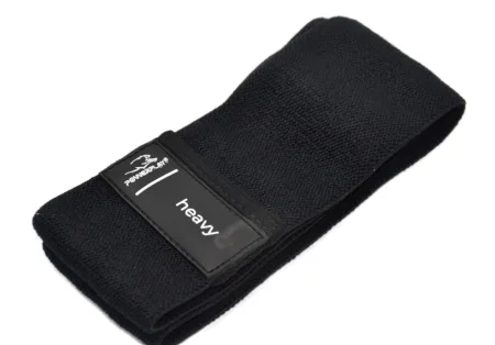 Тканева гумка для фітнесу та спорту PowerPlay 4111 Hip Band L Light чорна (d_84cm)