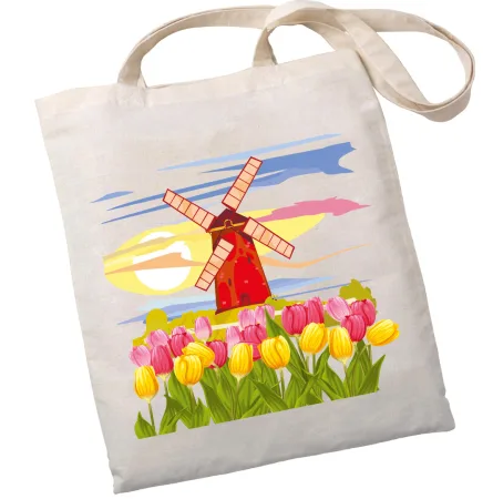 Екошопер BookOpt BK4071 "подорож нідерландами". країна вітряків і тюльпанів" бежевий