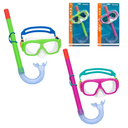 Набір маска + трубка для плавання BESTWAY 7+ 24035 зелено-синій