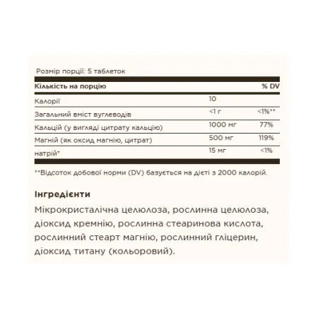 Calcium Magnesium Citrate - 250 таблеток