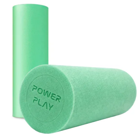 Масажний ролик роллер гладкий PowerPlay 4021 Fitness Roller Зелений 30x15 см.