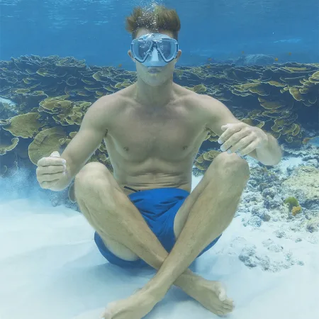 Маска для плавання BESTWAY 14+ 22052 сіро-червоний