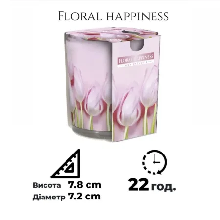 Ароматична свічка в скляному стакані Bispol квіткове щастя (SN 72s-41)
