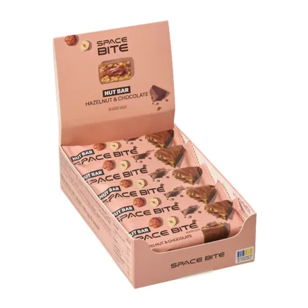 Space Bite Nut Bar 10x40 г Ліщиновий горіх і шоколад