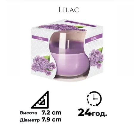 Ароматична свічка 'Bispol' в скляному стакані Бузок (SN 71-38)