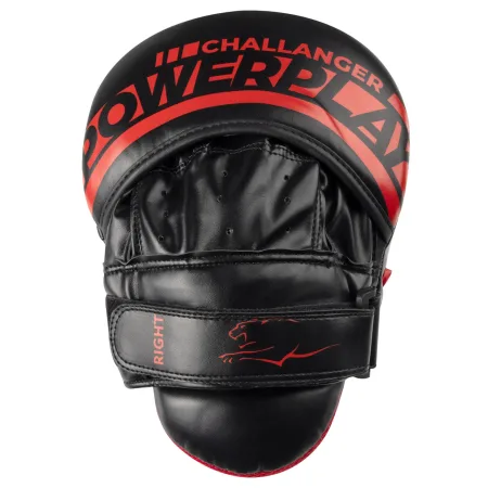 Лапи боксерські PowerPlay 3041 чорно червоні PU [пара]