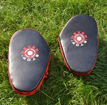 Лапи боксерські PowerPlay 3051 чорно червоні PU [пара]