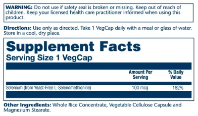 Selenium Yeast Free 100 мкг - 90 капсул