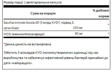 Saccharomyces Boulardii - 30 капсул