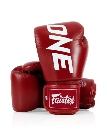 Боксерські рукавиці Fairtex BGV1-ONE (натуральна шкіра) Red 10 унцій (бинти в комплекті)