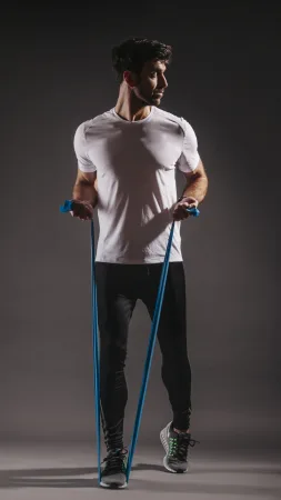 Стрічка-еспандер для фітнесу та реабілітації U-POWEX Fitness band 0,4мм. (6,8 кг) Blue