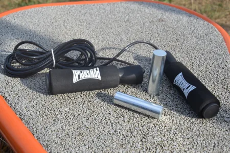 Скакалка скоростная PowerPlay 4211 X ROPE с утяжелителями - 120 г*2 чёрная 3 м