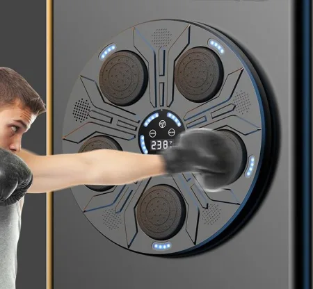 Боксерський тренажер електронні, настінний з дисплеєм та музичні колонки - 43 x 43 x 5 см