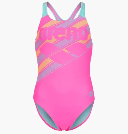 Сплошной купальник Arena Lines Swimsuit Swim Pro Back L детский 164 см розовый
