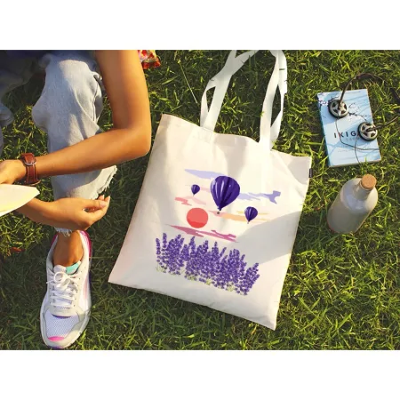 Екошопер BookOpt BK4066 "навколо світу на повітряній кулі" бежевий