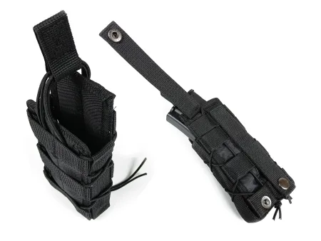 Підсумок під магазин АК/РПК одинарний відкритий чорний MOLLE підсумок на розгрузку жилет РПС