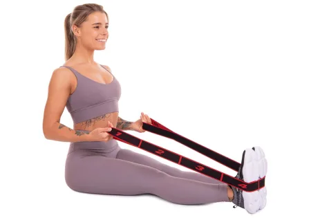 Еспандер стрічка EasyFit з петлями для тренувань червоний (HARD)