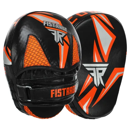Лапа согнутая для бокса и единоборств FISTRAGE COMBAT 2 шт чёрный-оранжевый