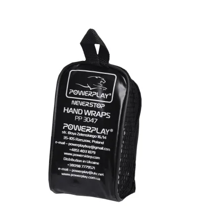 Бинти для боксу PowerPlay 3047 сині Lycra спандекс 3 м